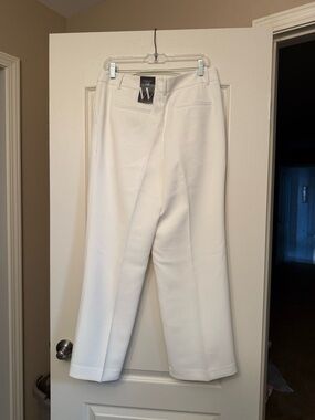 Worthington White Cropped Wide-Leg Trousers